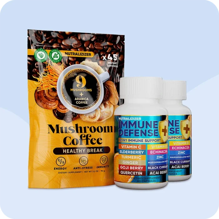 Immune Defense Vitamins & Instant Mushroom Coffee - Image 1
